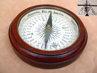 Mahogany cased desk compass circa 1890